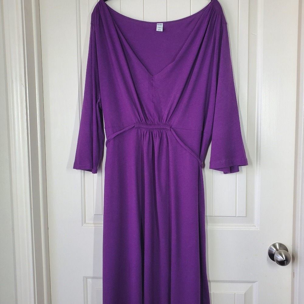 Old Navy A line v-neck dress in purple,  size XXL